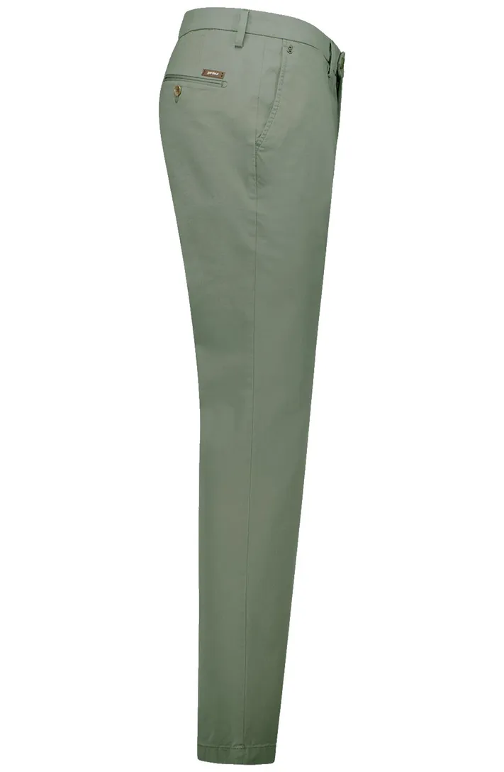 Gardeur katoenen slim fit lichtgrijze pantalon flatfront model