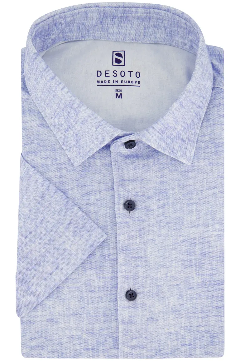 Desoto overhemd korte mouw blauw