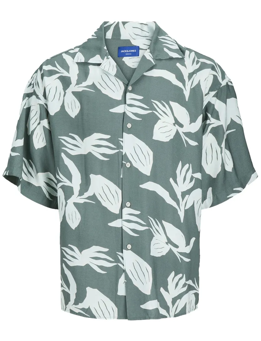 Jack & Jones overhemd blauw geprint korte mouw