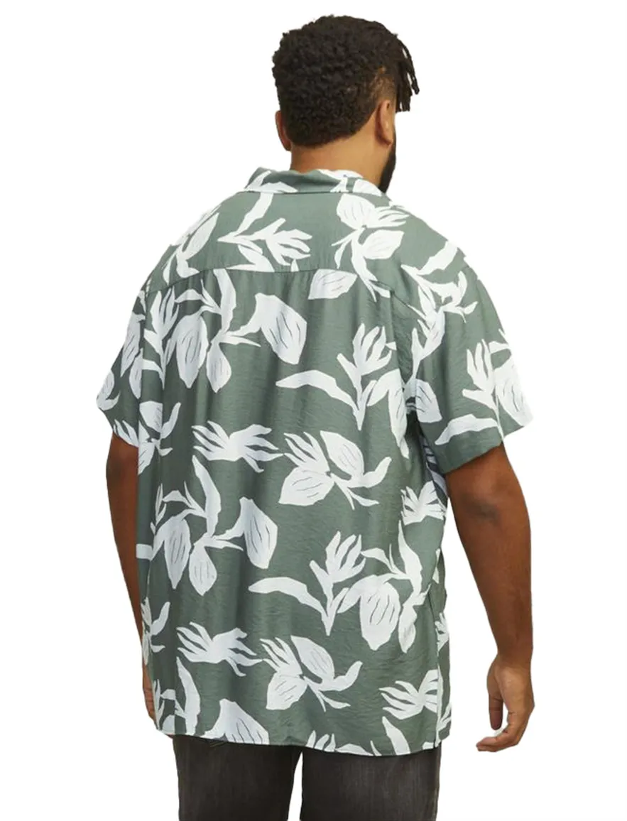 Jack & Jones wijde fit overhemd blauw geprint korte mouw