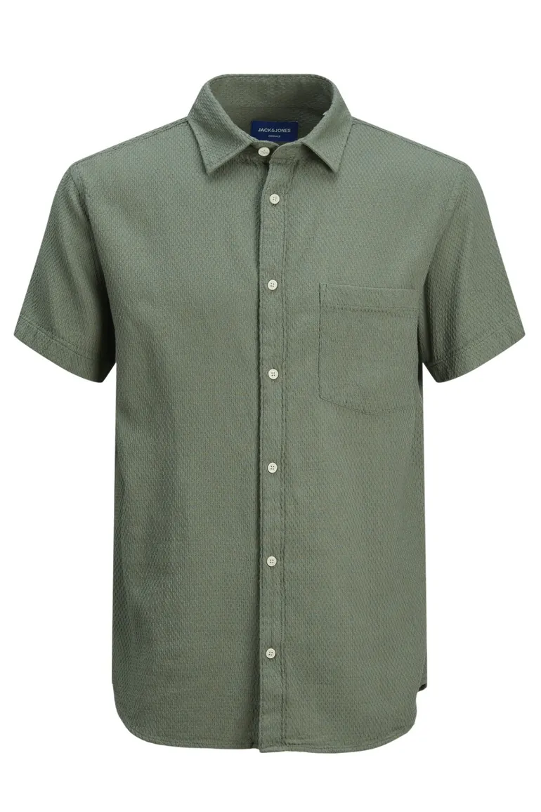 Jack & Jones overhemd korte mouw effen groen