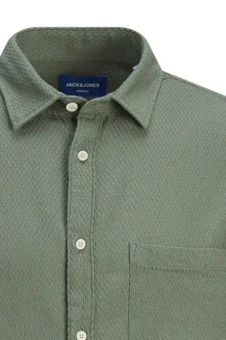 Katoenen Jack & Jones overhemd korte mouw groen