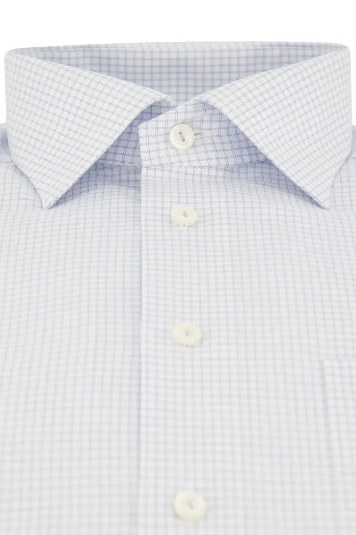 Eton classic fit overhemd wit geruit