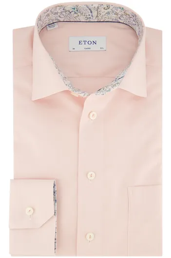 Eton Overhemd Eton Classic Fit roze katoen
