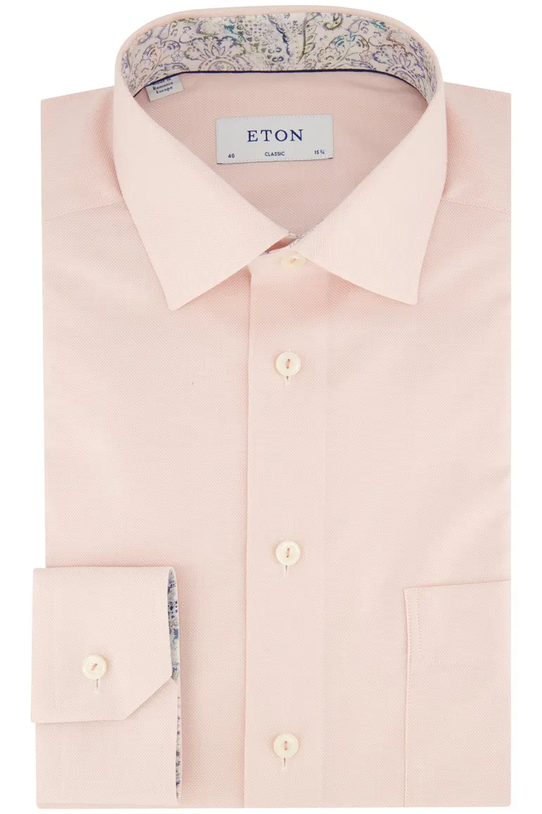 Overhemd Eton Classic Fit roze katoen