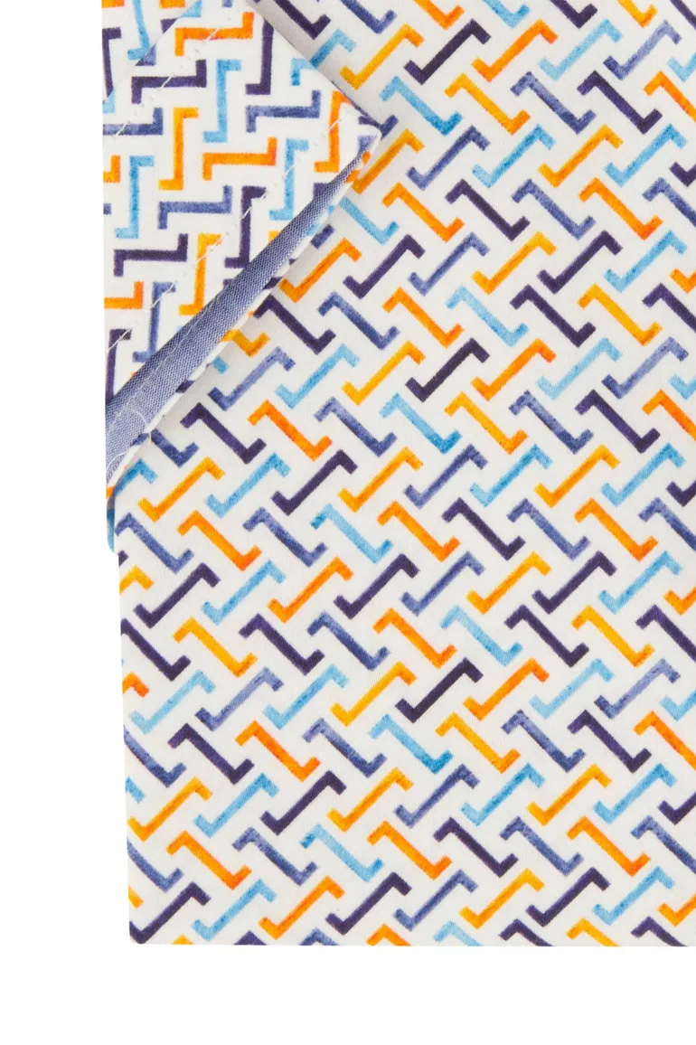 Giordano overhemd korte mouw geel blauw
