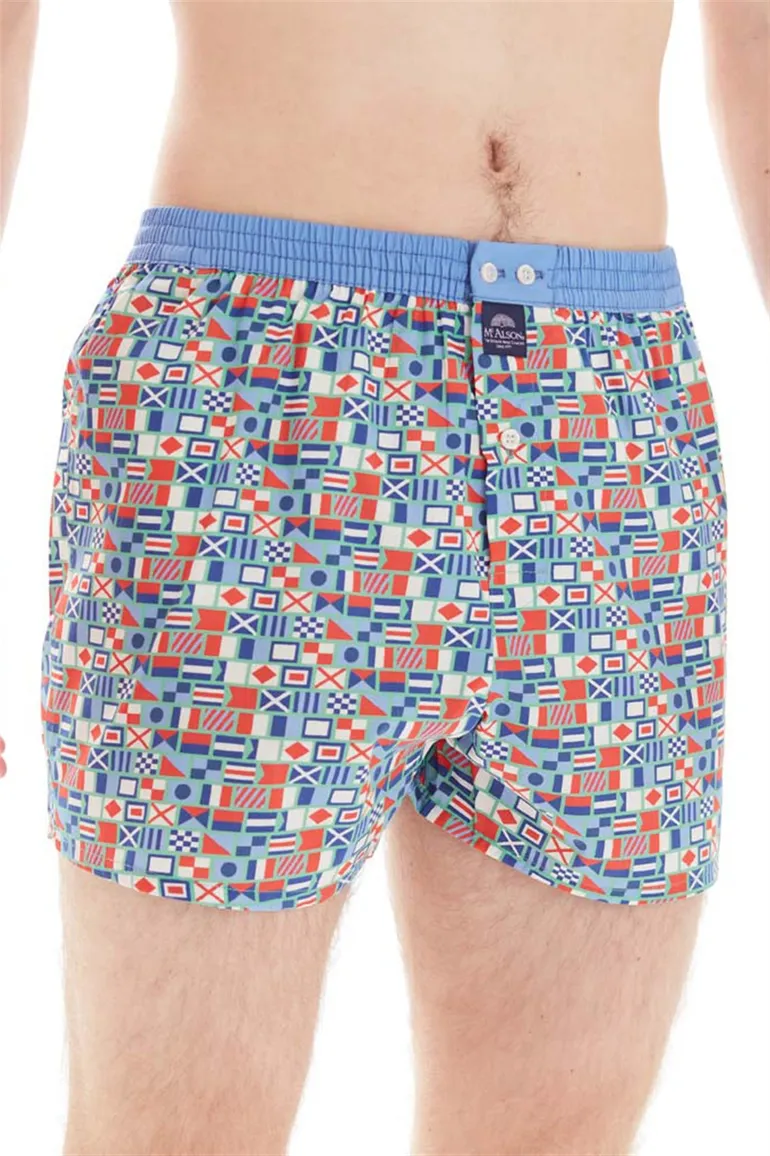 Mc Alson boxershort rood blauw vlaggen