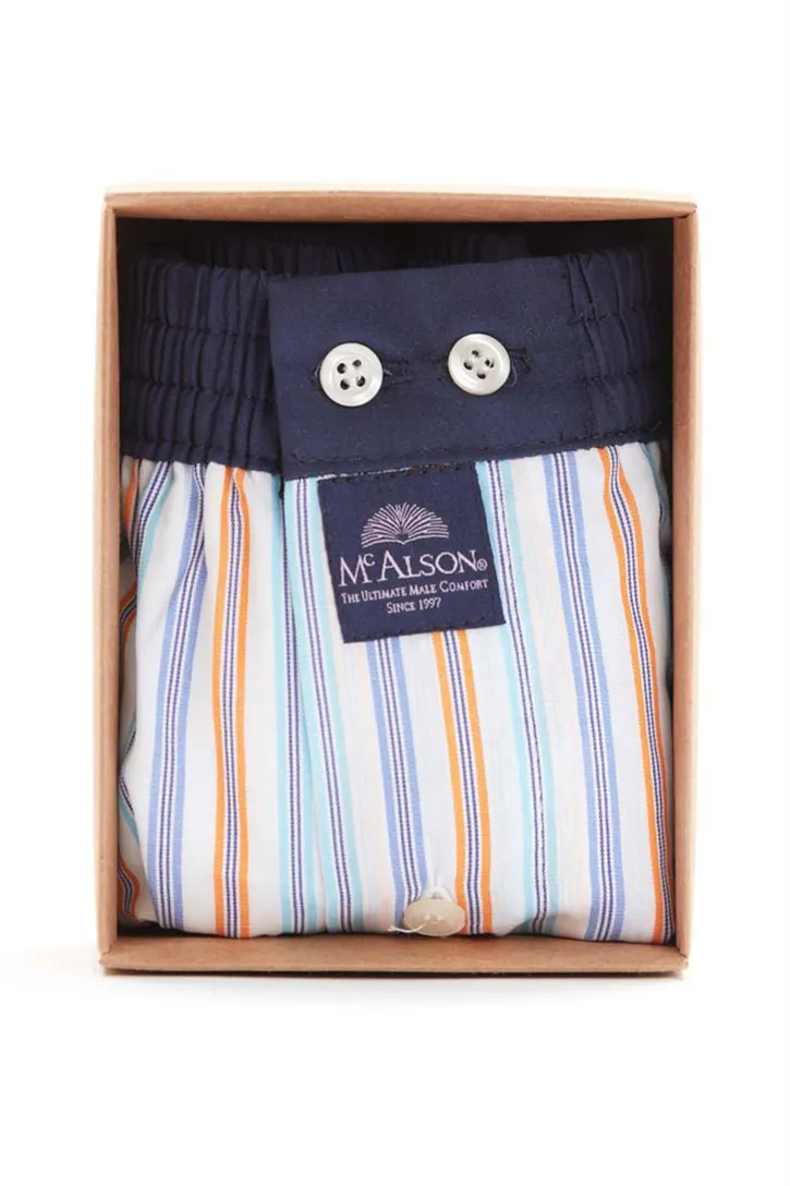 Boxershort gestreept Mc Alson blauw katoen