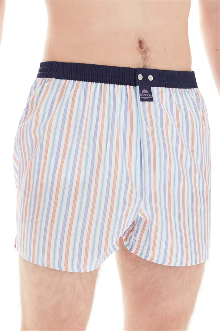 Boxershort gestreept Mc Alson blauw katoen