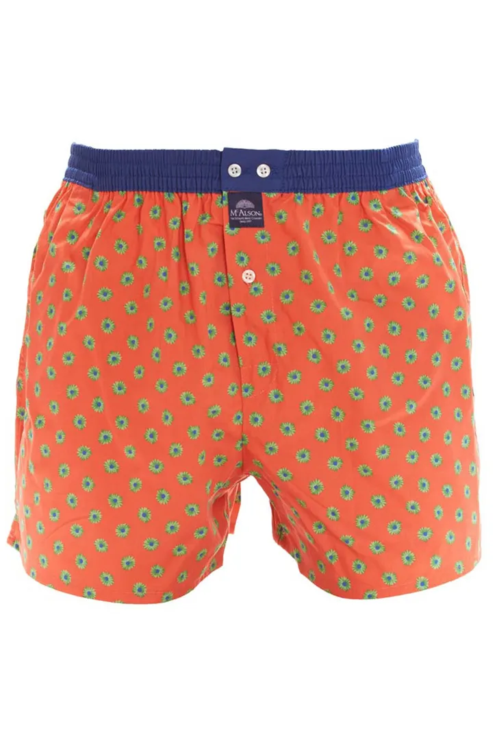 Boxershort bloemenprint oranje Mc Alson katoen