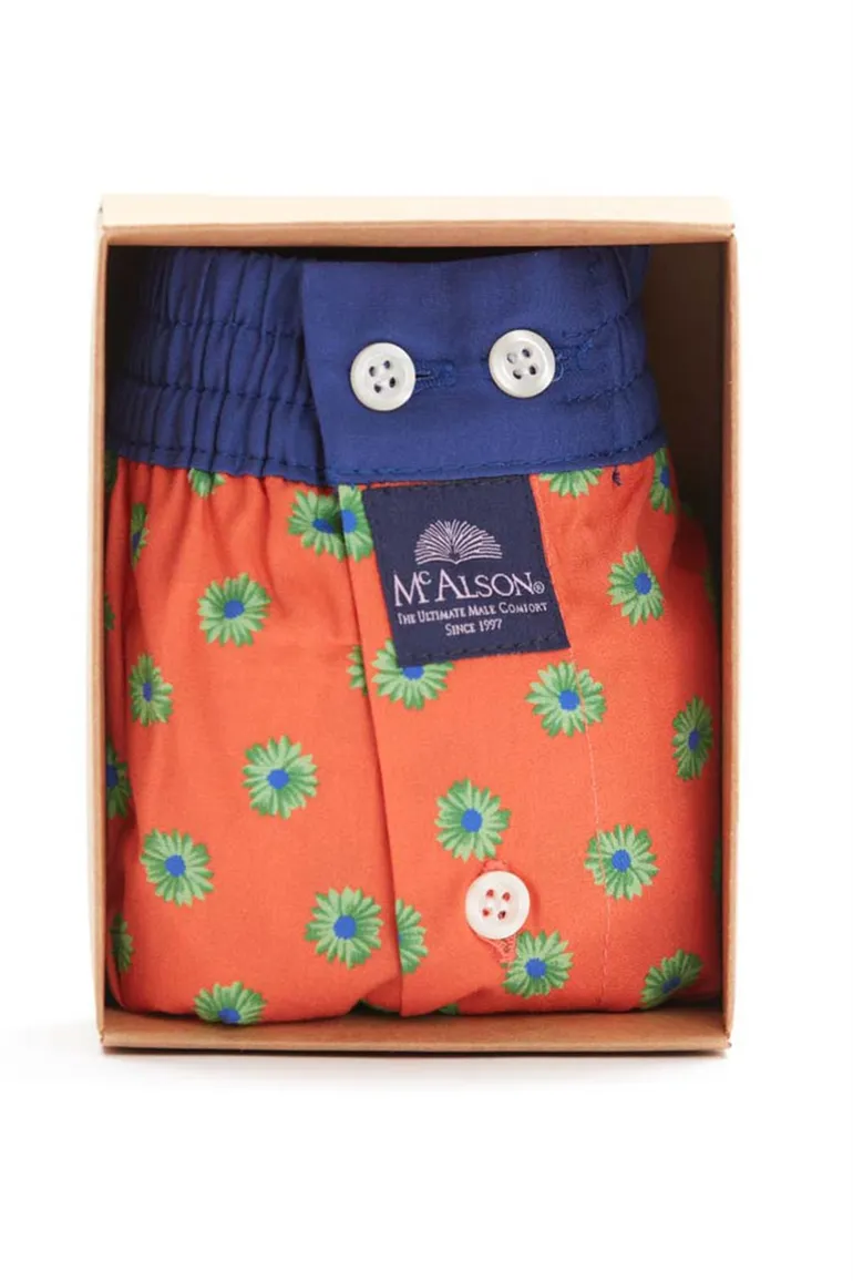 Mc Alson boxershort oranje bloemetjes katoen