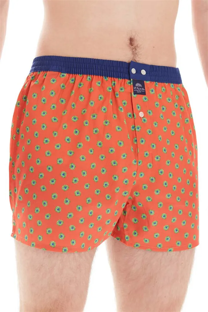 Boxershort bloemenprint oranje Mc Alson katoen