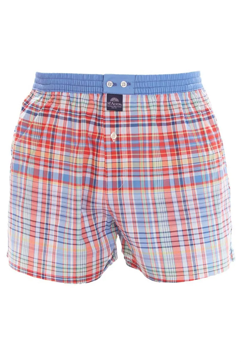 Mc Alson boxershort blauw rood geruit