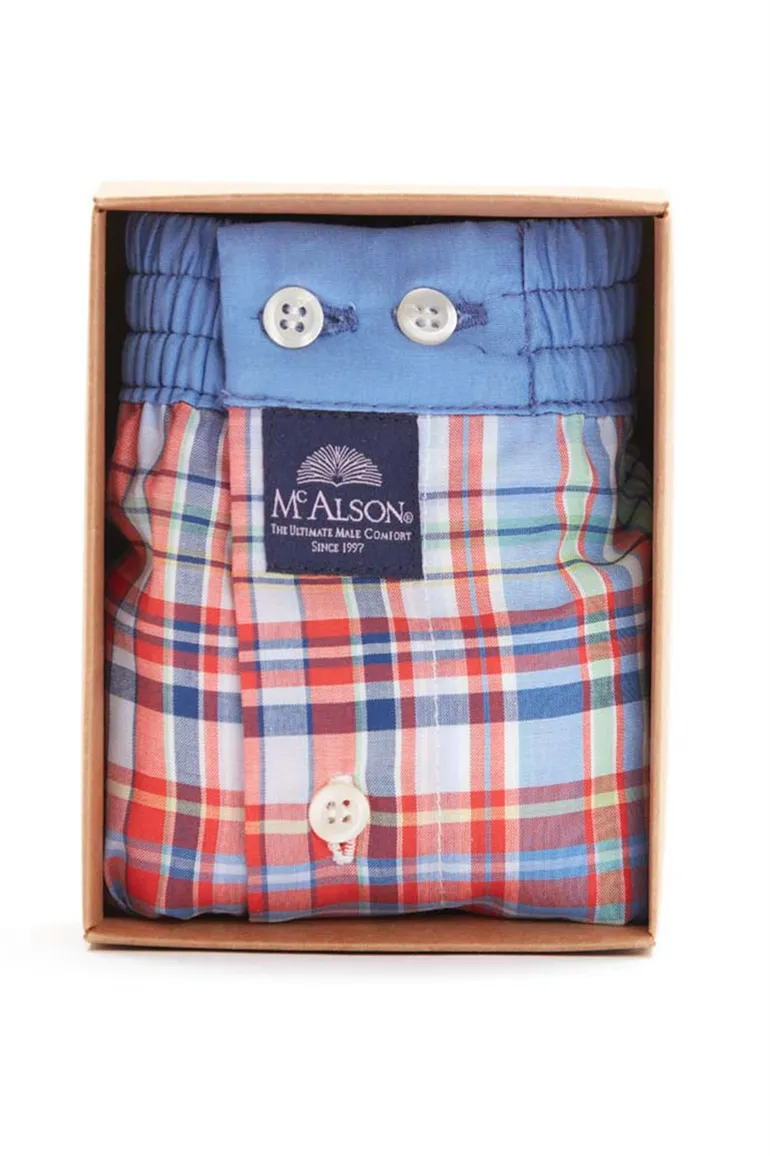 Mc Alson boxershort blauw rood geruit