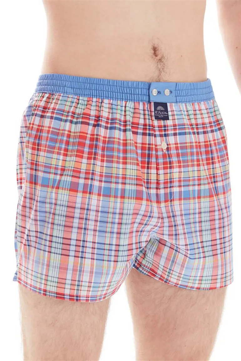 Mc Alson boxershort blauw rood geruit