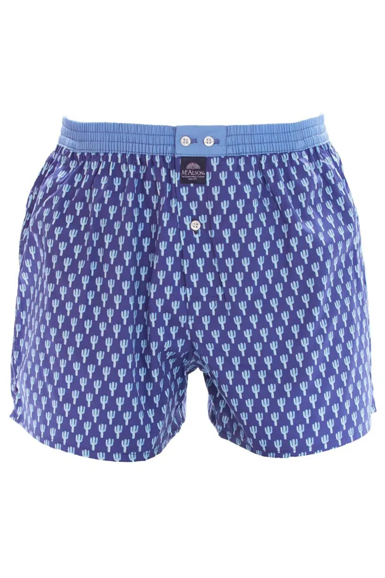Mc Alson boxershort blauw geprint cactussen