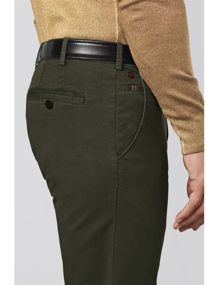 Meyer katoenen broek Roma donkergroen effen regular fit