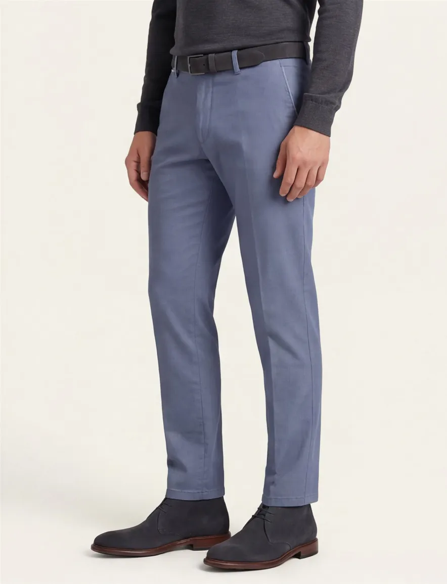 Blauw geprinte Eurex broek katoen