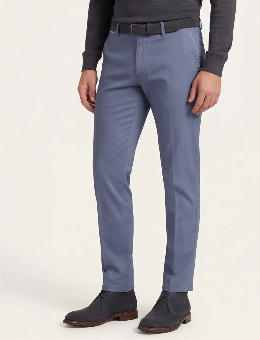 Blauw geprinte Eurex broek katoen