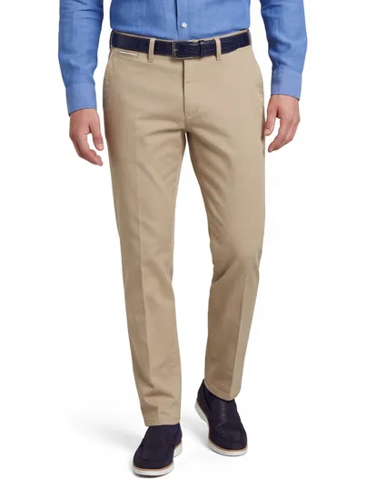 Eurex Eurex beige broek geprint regular Joe