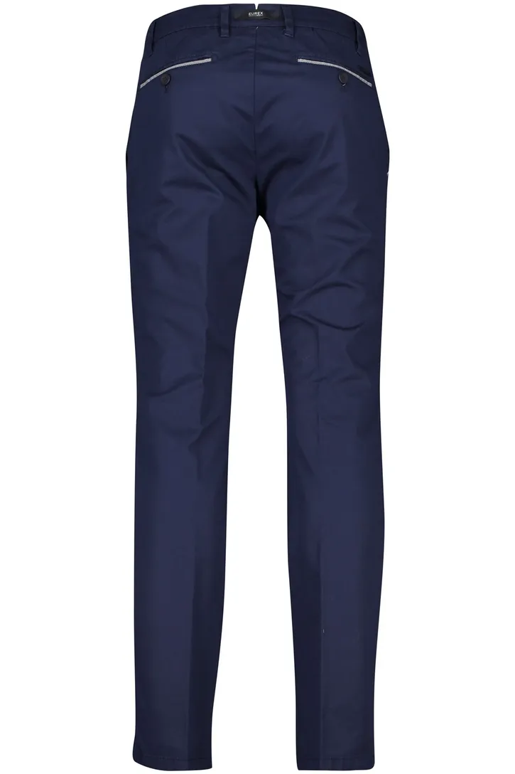Eurex katoenen broek donkerblauw effen regular UTZ