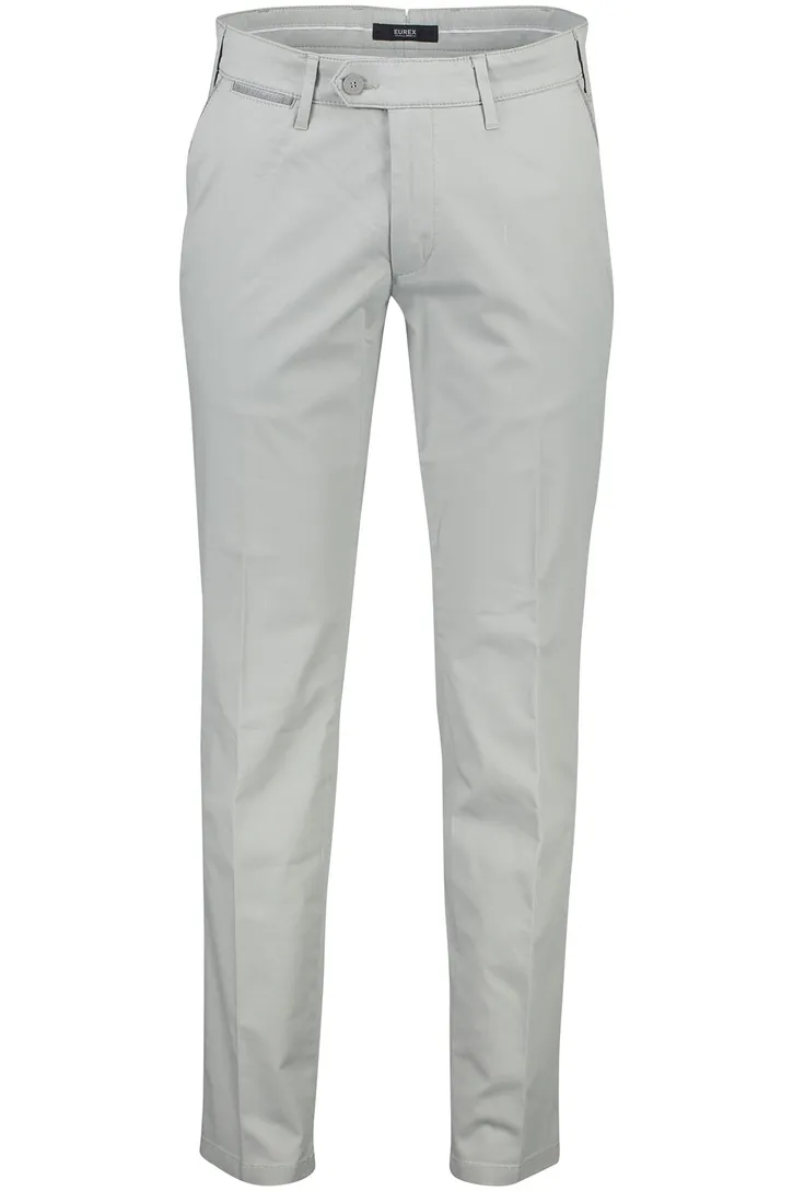 Eurex katoenen broek Joe grijs effen normale fit