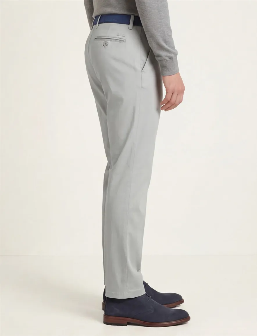 Eurex Joe Normal katoenen broek grijs effen