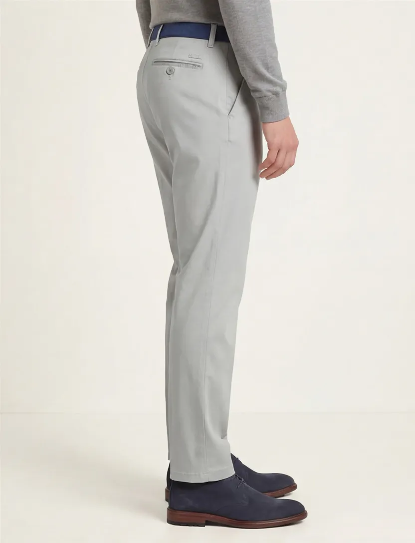 Eurex katoenen broek Joe grijs effen normale fit