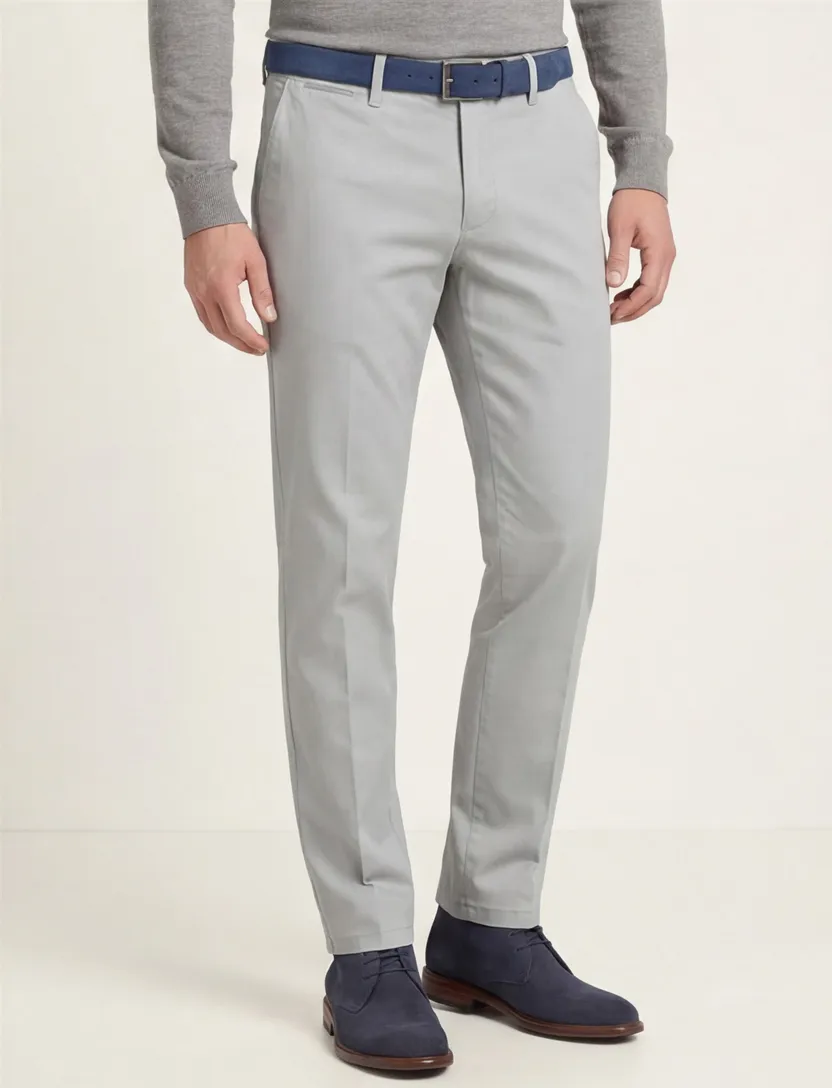 Eurex katoenen broek Joe grijs effen normale fit