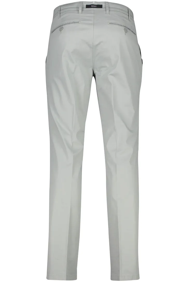 Eurex katoenen broek Joe grijs effen normale fit