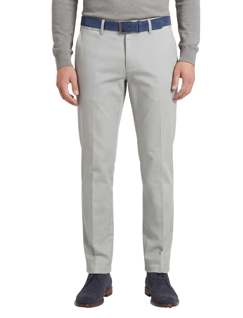 Eurex katoenen broek Joe grijs effen normale fit