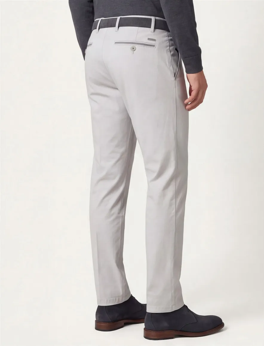 Eurex pantalon grijs katoenen regular fit Joe