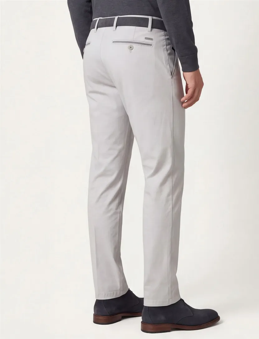 Katoenen pantalon Eurex grijs katoen Joe regular fit