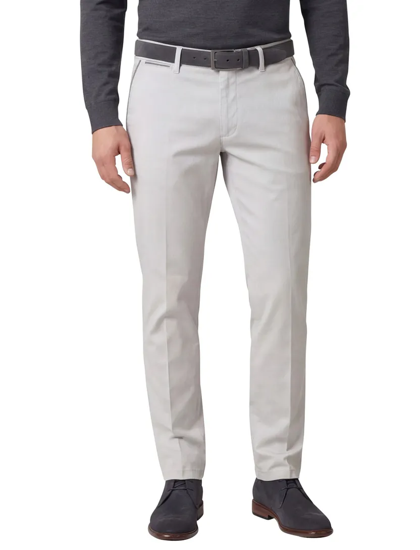 Katoenen pantalon Eurex grijs katoen Joe regular fit