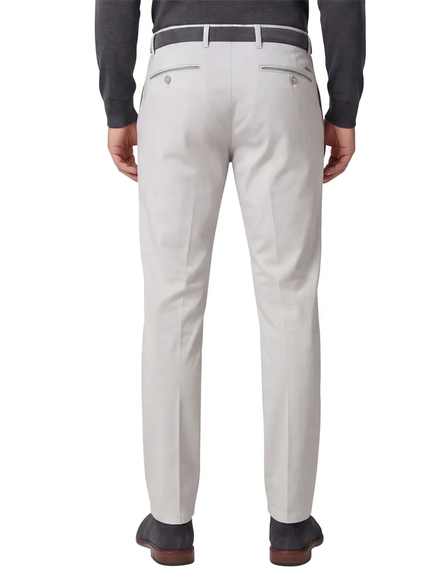 Eurex pantalon grijs katoenen regular fit Joe