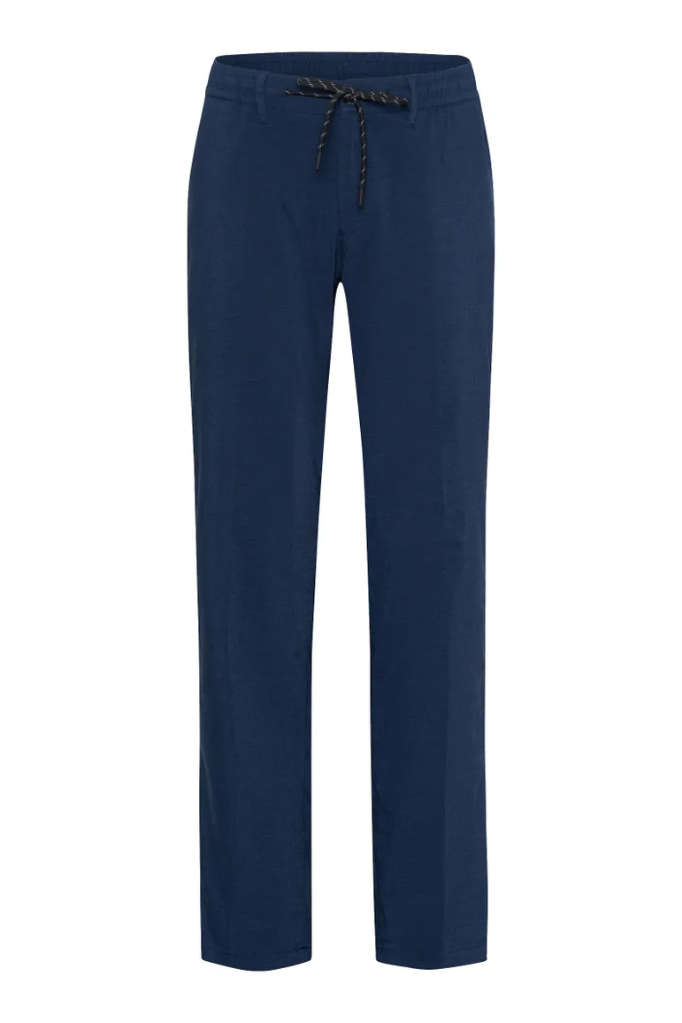 Eurex katoenen broek donkerblauw effen normale fit
