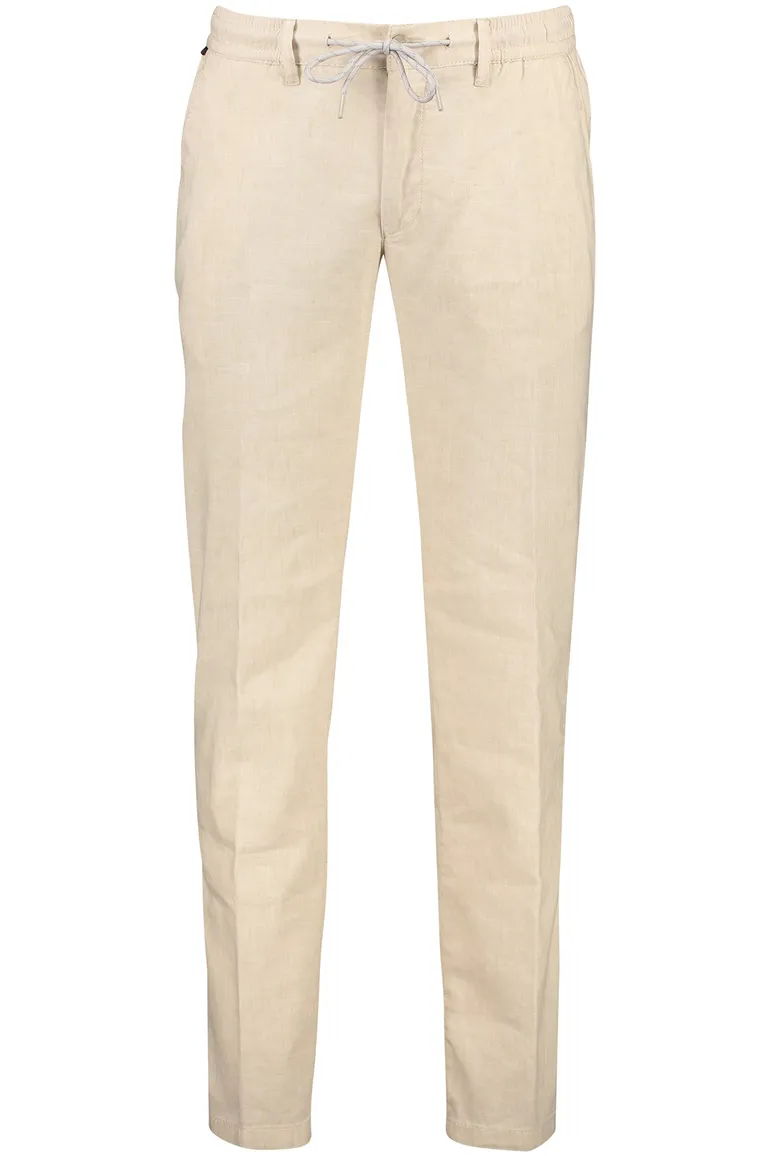 Eurex katoenen broek beige effen linnen