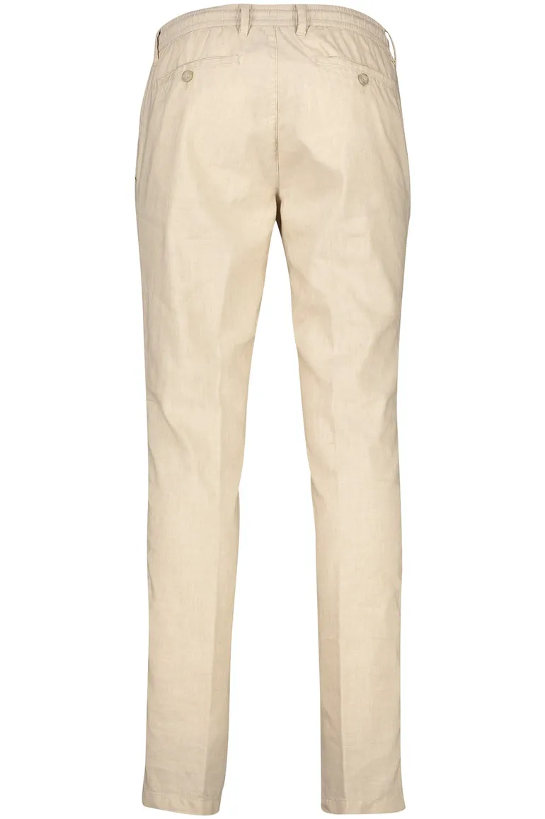 Eurex katoenen broek beige effen linnen