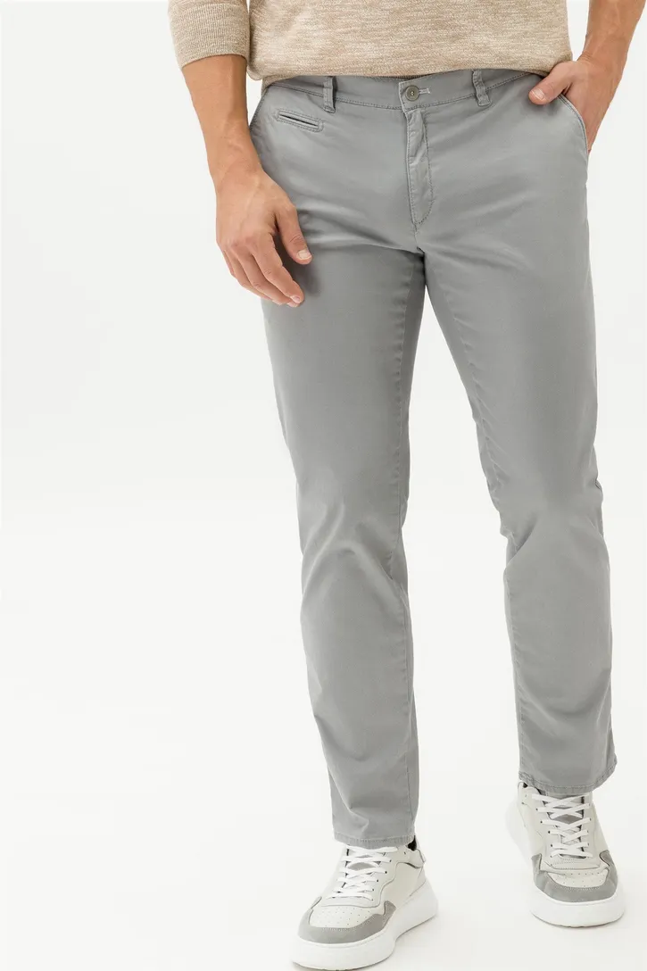 Brax katoenen broek modern fit grijs katoen