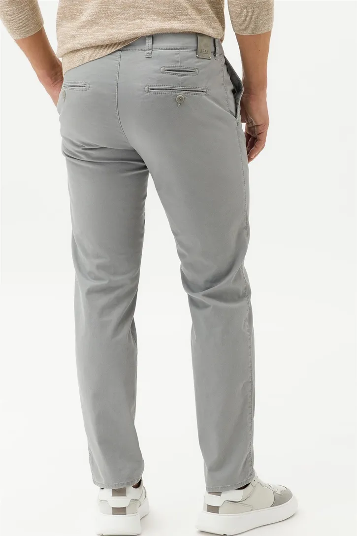 Brax katoenen broek modern fit grijs katoen