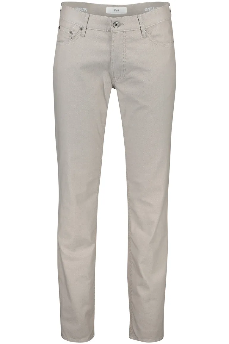 Brax broek beige effen katoen