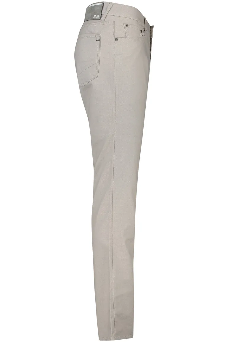 Brax broek beige effen katoen