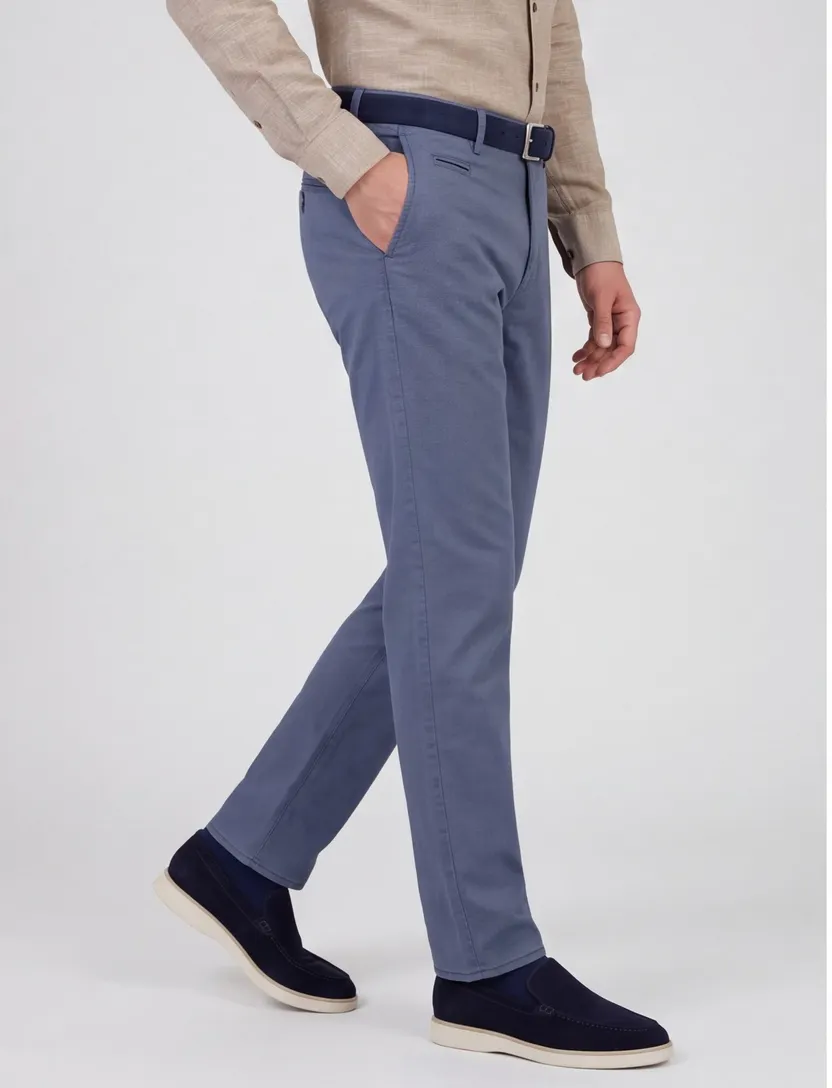 Broek Brax Fabio blauw chino wijde fit