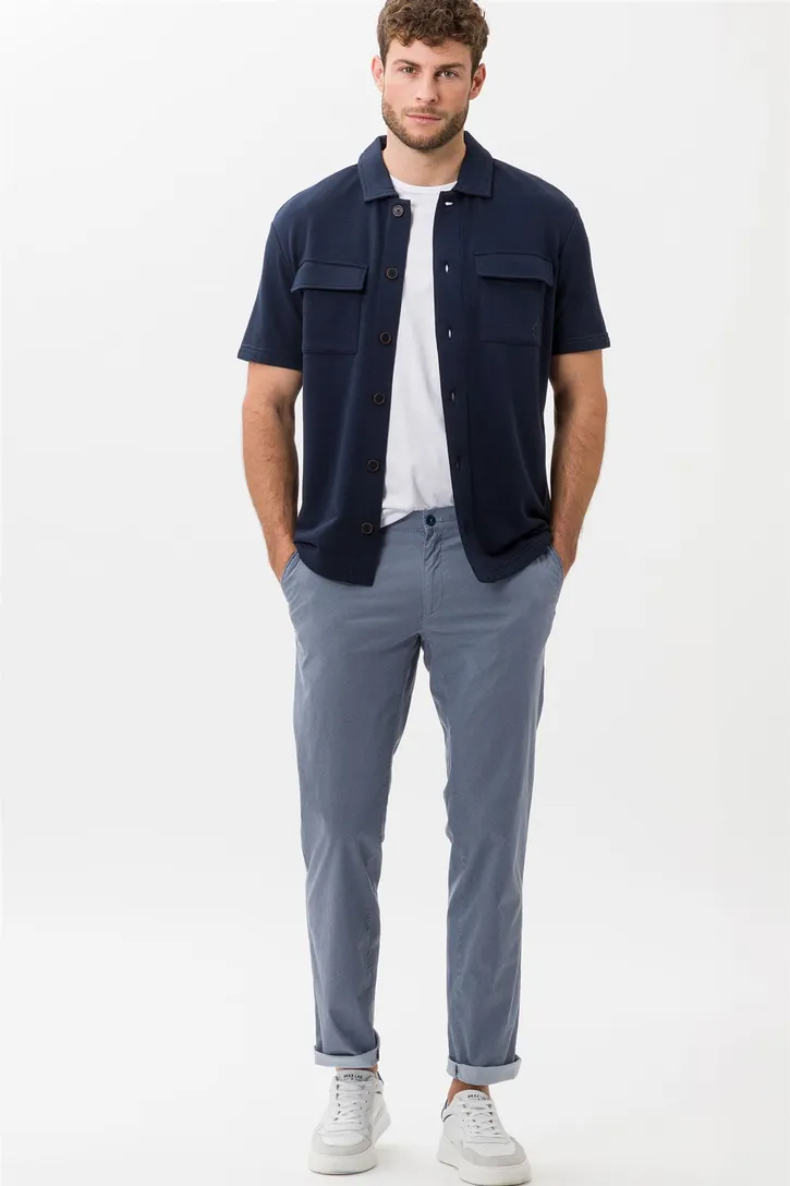 Broek Brax Fabio blauw chino wijde fit