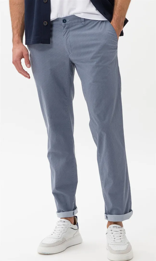 Broek Brax Fabio blauw chino wijde fit