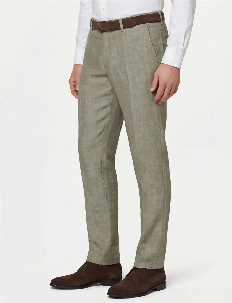 Brax Felix linnen heren pantalon groen