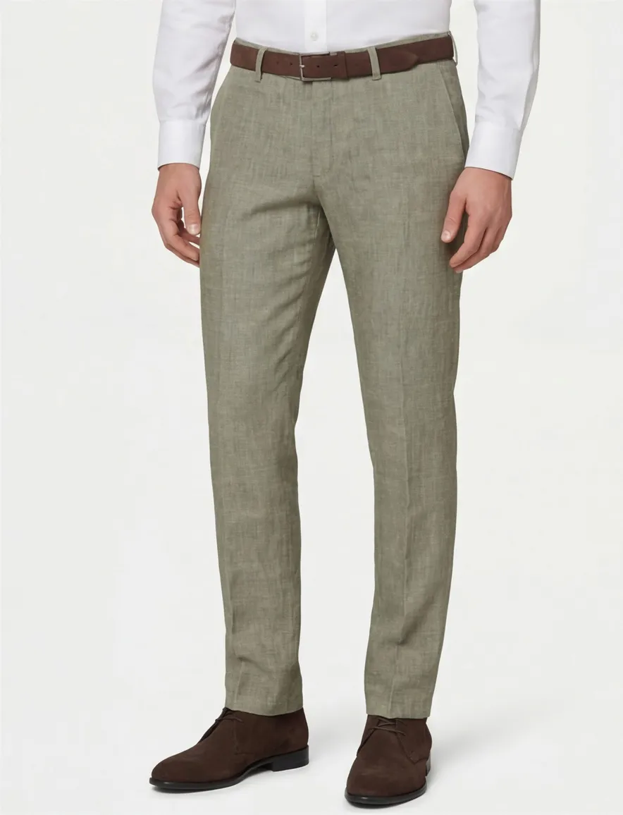 Brax Felix linnen heren pantalon groen
