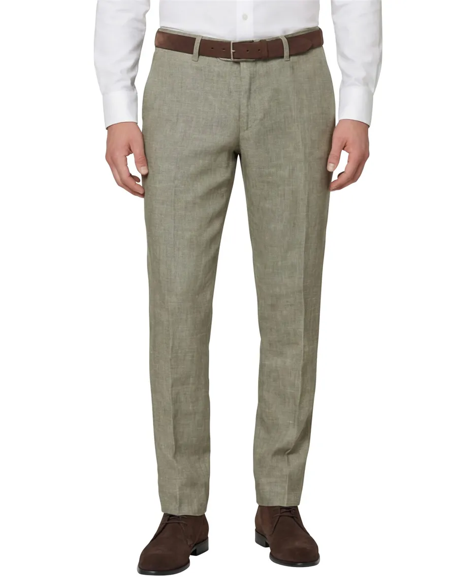 Brax Felix linnen heren pantalon groen