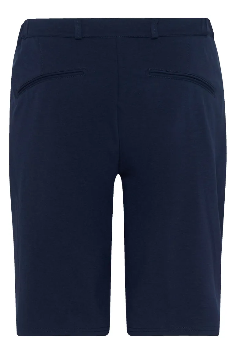 Brax korte broek donkerblauw effen katoen