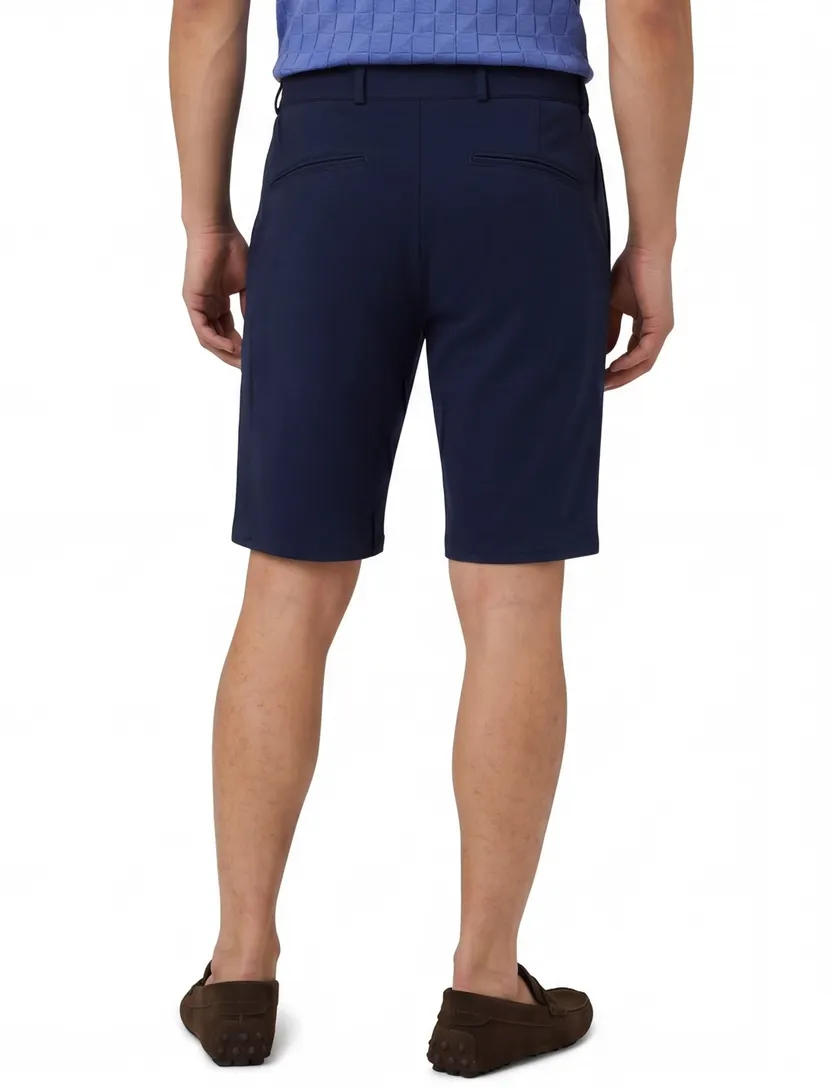Brax korte broek donkerblauw effen katoen